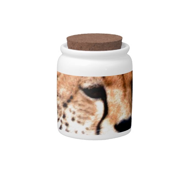 Cheetah Portrait by Full Moon: Nature's Grace Candy Jar (Front)
