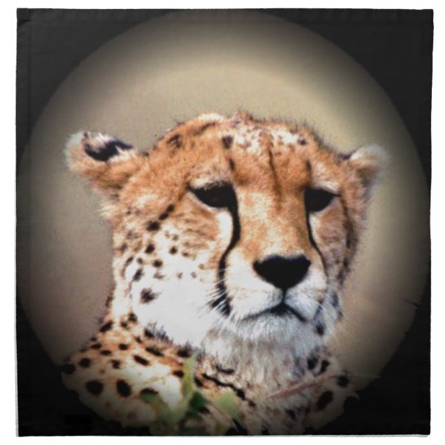 Cheetah Portrait by Full Moon: Nature's Grace Napkin (Front)