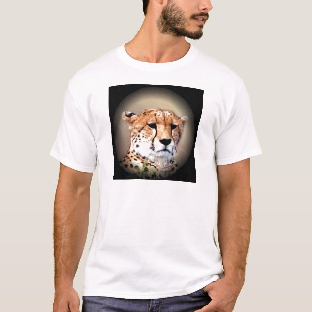 Cheetah Portrait by Full Moon: Nature's Grace T-Shirt (Front)