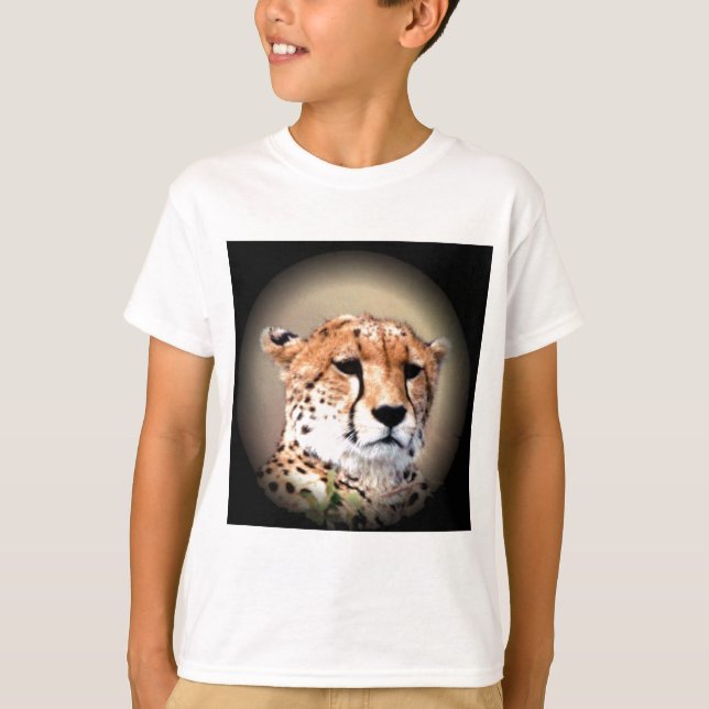 Cheetah Portrait by Full Moon: Nature's Grace T-Shirt (Front)