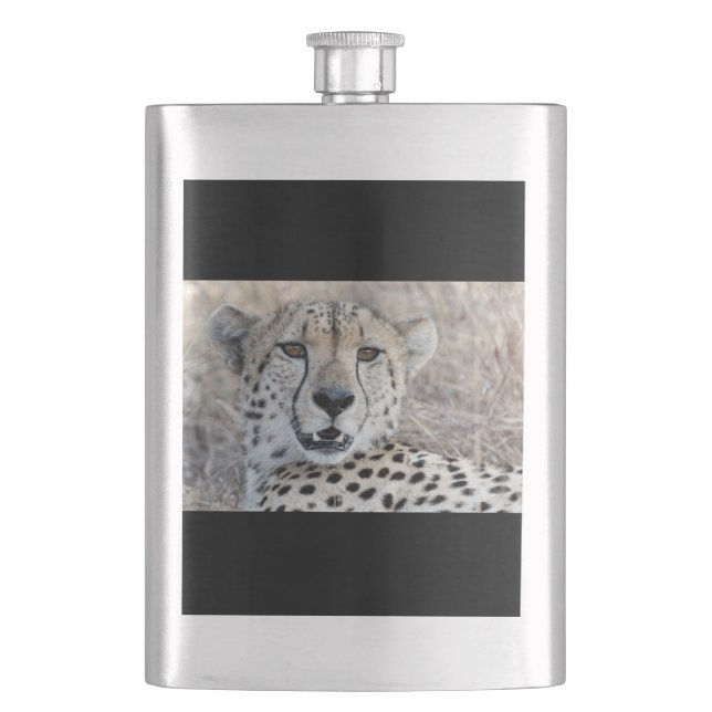 Cheetah Portrait Flask (Front)