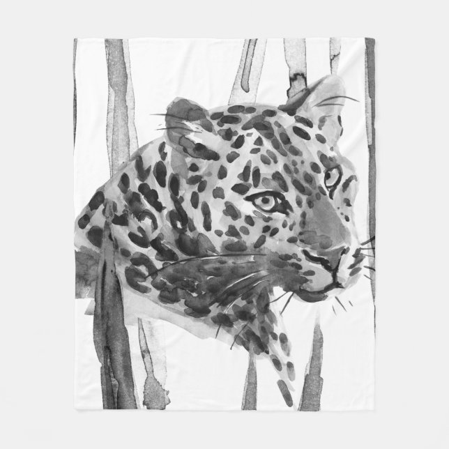Cheetah Portrait Fleece Blanket (Front)