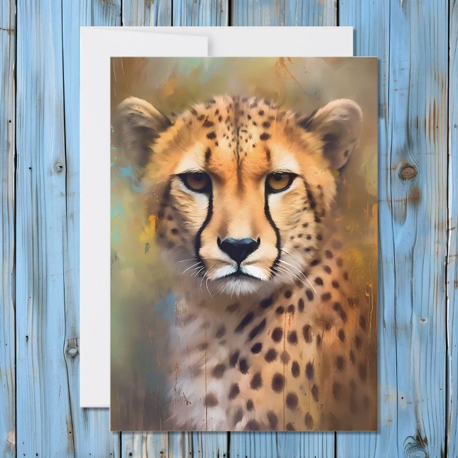 Cheetah Portrait Holiday Card (Creator Uploaded)