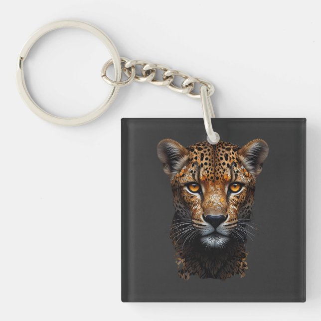 Cheetah portrait keychain (Front)