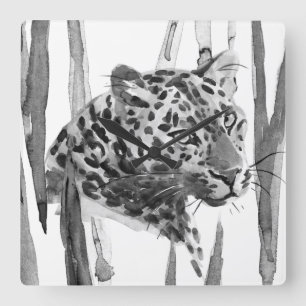 Cheetah Portrait Square Wall Clock