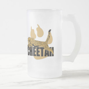 Cheetah Power Frosted Glass Beer Mug