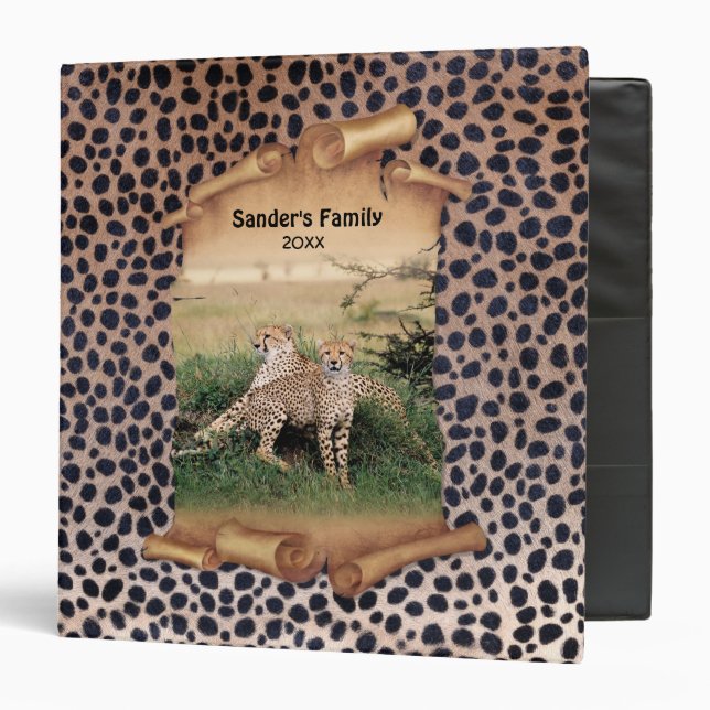 Cheetah Print and Banner - Customize Binder (Front/Inside)