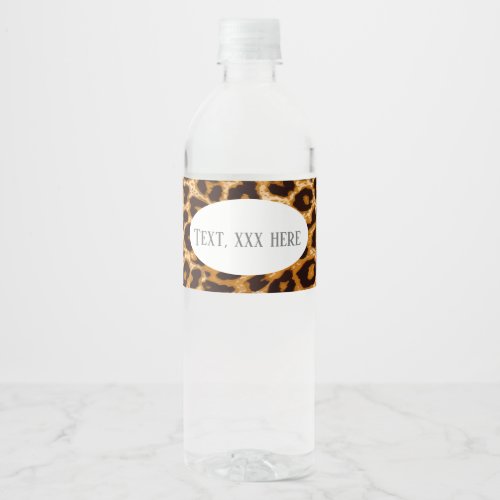 cheetah print animal print Leopard cheetah Water Bottle Label