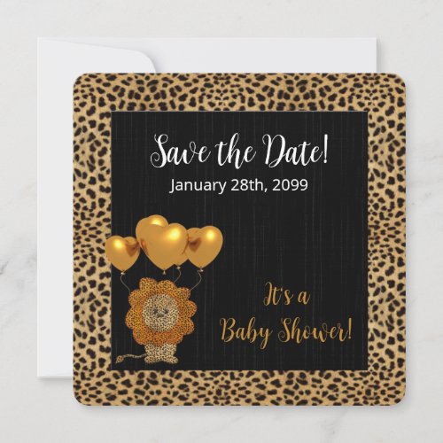 Baby Shower Save the Date Cheetah Print