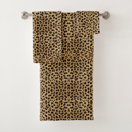 Cheetah Print Bath Towel Set