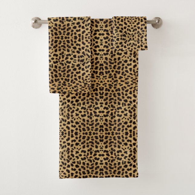 Cheetah Print Bath Towel Set (Insitu)