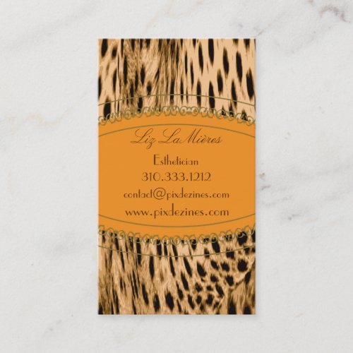 Cheetah print business cards