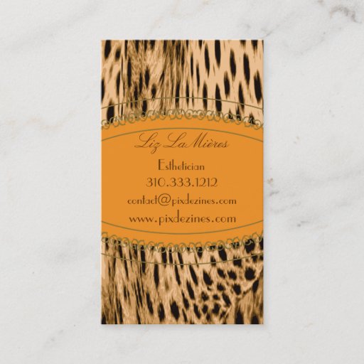 Customizable Cheetah print business cards