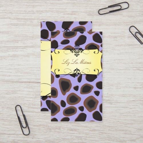 Cheetah print business cards