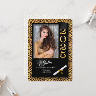 Cheetah Print Class of 2025 Graduation Invitation