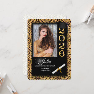 Cheetah Print Class of 2026 Graduation Invitation