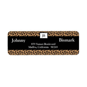 Cheetah Print Customizable Address Label