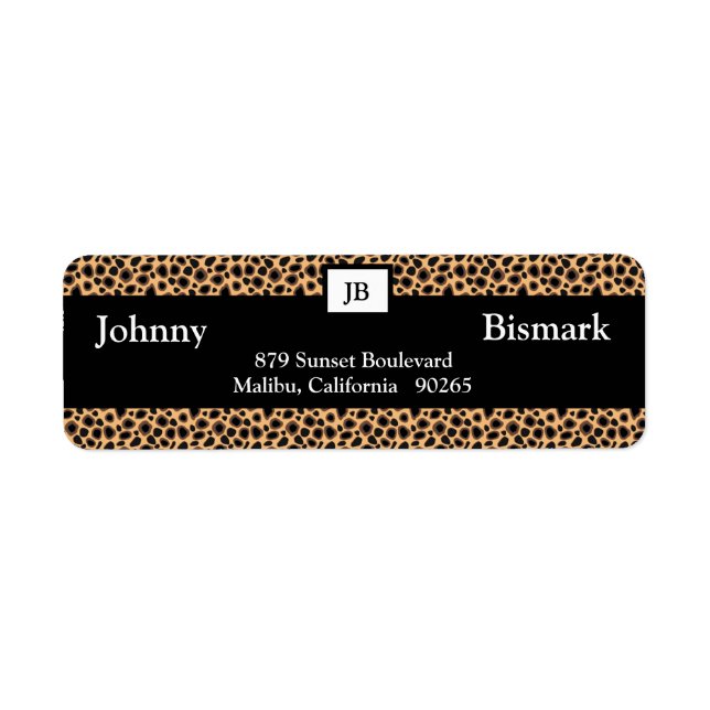 Cheetah Print Customizable Address Label (Front)