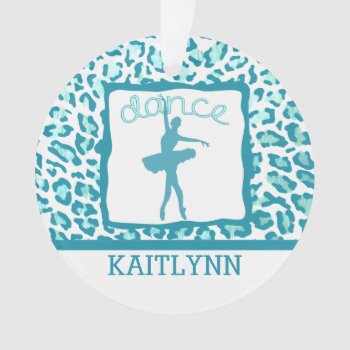 Cheetah Print Dance In Turquoise Ornament by GollyGirls at Zazzle