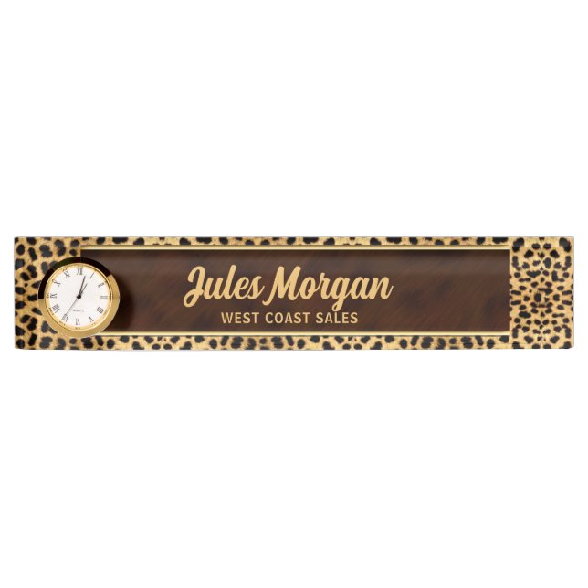 Cheetah Print for the Businesswoman Name Plate (Front)