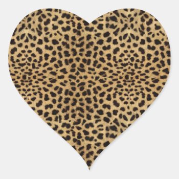 Cheetah Print Heart Sticker by stellerangel at Zazzle