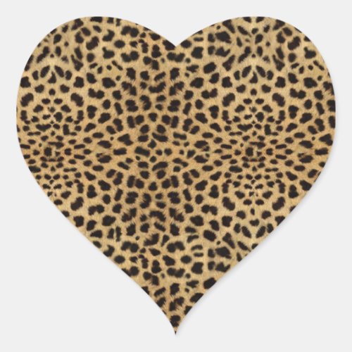Cheetah Print Heart Sticker