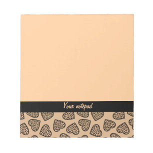 Cheetah print hearts Notepad