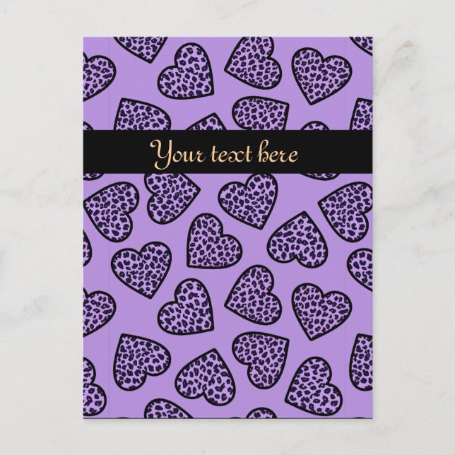 Cheetah print hearts Postcard (Front)