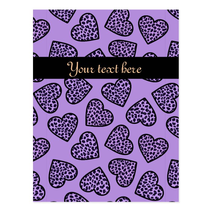 Cheetah print hearts Postcard