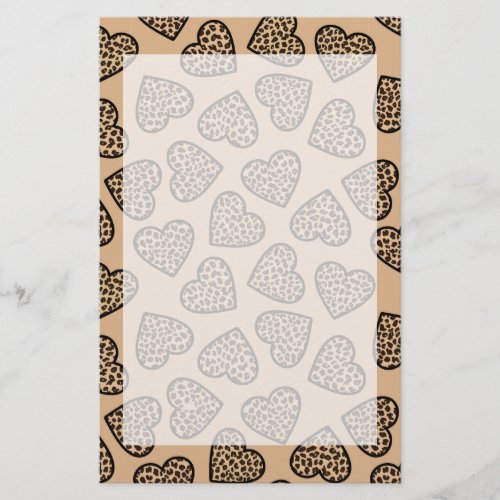 Cheetah print hearts Stationery