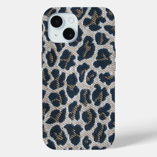 Cheetah print in grey black tan iPhone 15 case