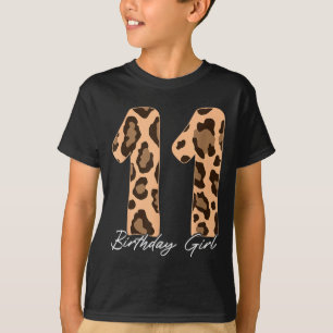 Cheetah Print Kids 11 Year Old Cheetah 11th T-Shirt