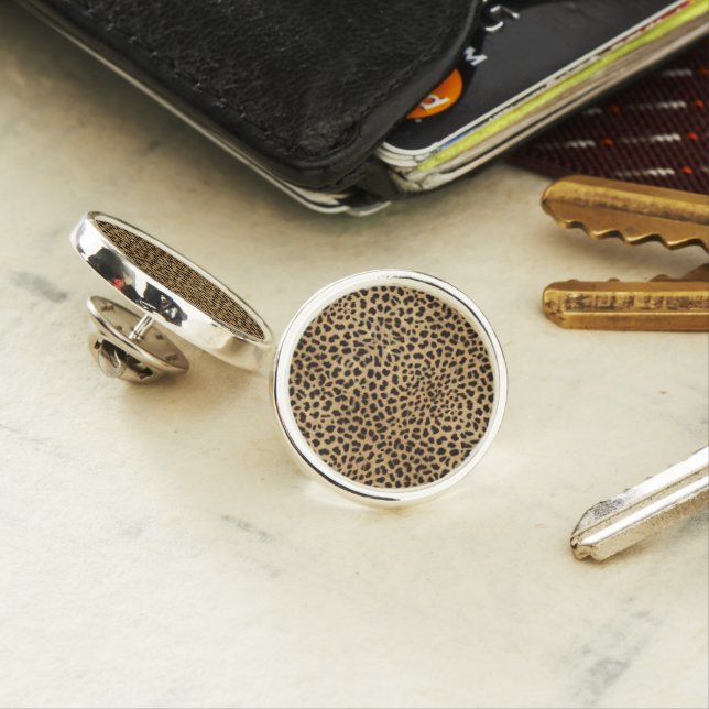 Cheetah Print Lapel Pin (In Situ)
