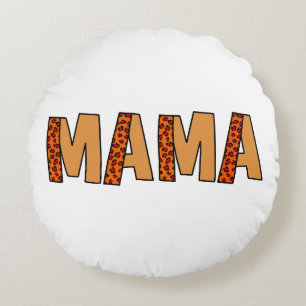 Cheetah Print Leopard Mom Round Pillow