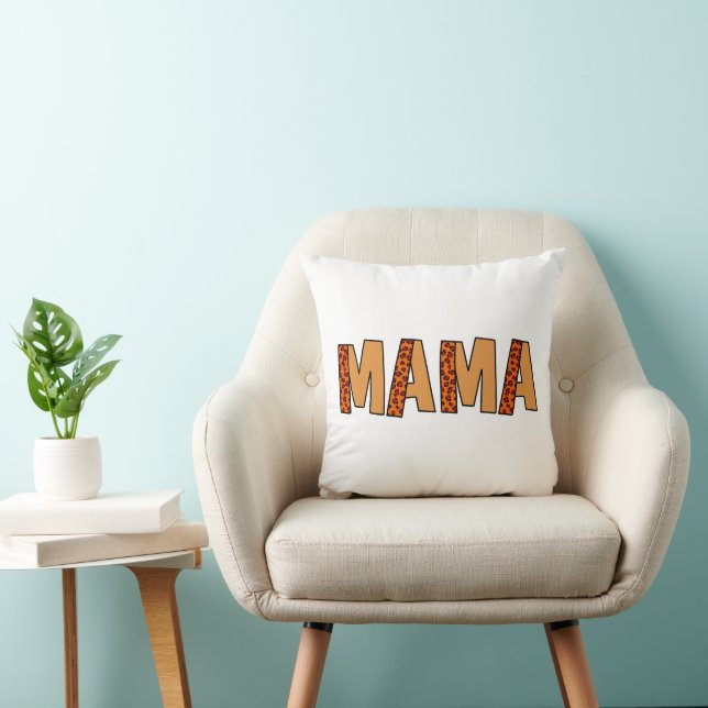 Cheetah Print Leopard Mom Throw Pillow (Chair)