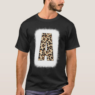 Cheetah Print Letter A  Initial Letter A Leopard B T-Shirt