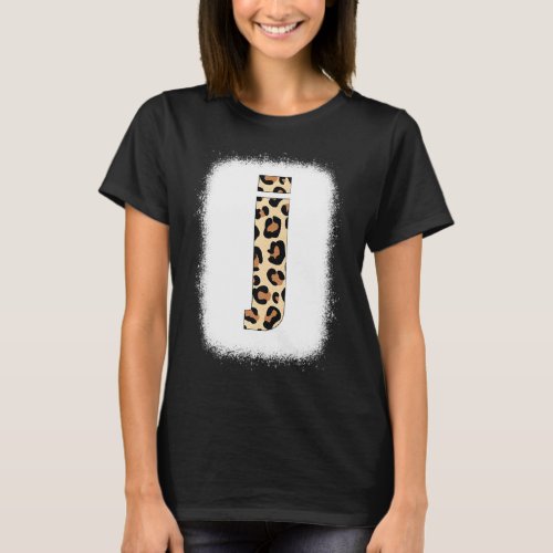 Cheetah Print Letter J  Initial Letter J Leopard B T_Shirt