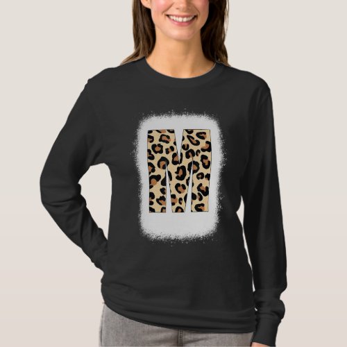 Cheetah Print Letter M  Initial Letter M Leopard B T_Shirt
