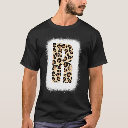 Cheetah Print Letter R  Initial Letter R Leopard B T_Shirt