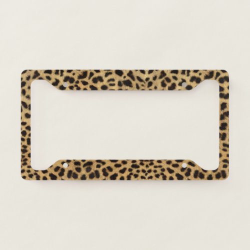 Cheetah Print License Plate Frame