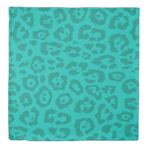 Cheetah Print Light Teal Duvet Cover