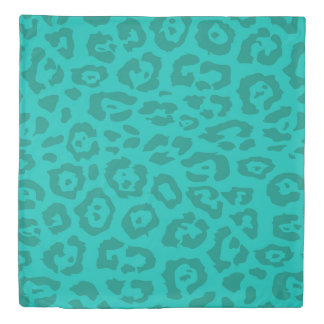 Cheetah Print Light Teal Duvet Cover