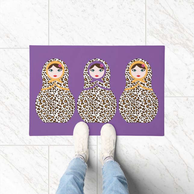 Cheetah Print Matryoshka Doormat  (Indoor)