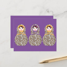 Cheetah Print Matryoshka Postcard 