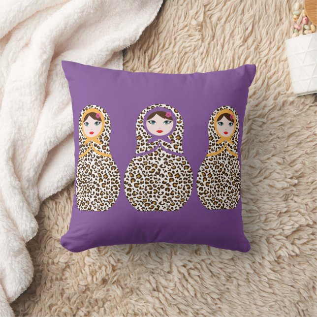 Cheetah Print Matryoshka Throw Pillow – Wild Style (Blanket)