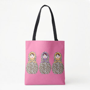 Cheetah Print Matryoshka Tote Bag