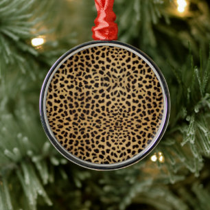 Cheetah Print Metal Ornament