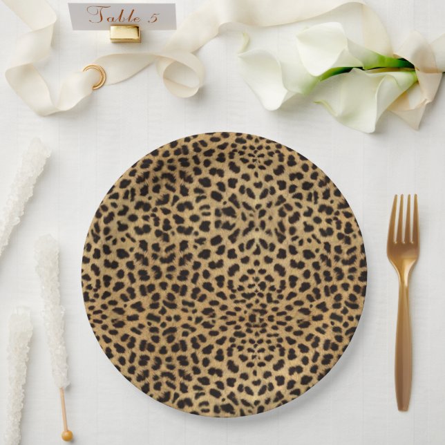 Cheetah Print Paper Plates (Wedding)