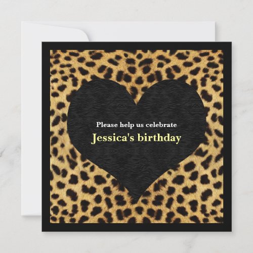 Cheetah Print Party Invitation