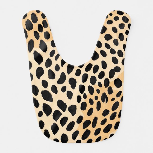 Cheetah Print Pattern Baby Bib (Front)
